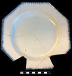 Pearlware octagonal edged plate. Diameter: 9.50”. Lot: 7, Provenience: 1G2.450.3, Privy Stratum 2 
 - 18BC38